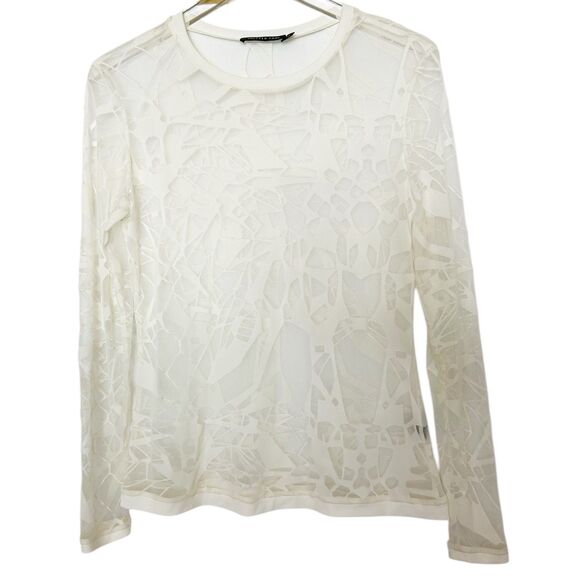 Joeffer Coac Abstract Mesh Top LS Cream Small - Picture 1 of 5
